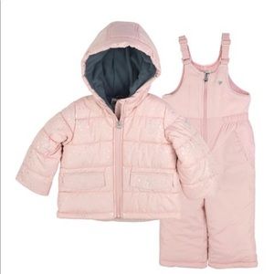 Nwt 24 month pink silver 2 piece snowsuit
